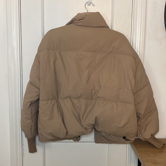 Trendy Tan Puffy Coat - Picture 2 of 3